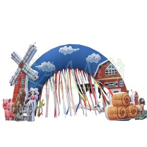 Individueller Aufblasbarer Bauernhof-Torbogen mit Windmühle - Kinderfest