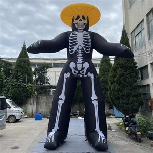 Hut-tragende Halloween-Dekoration Große Aufblasbare Skelettfigur
