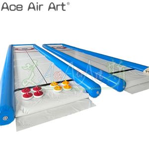 Aufblasbare Curlingmatte mit Curlingsteinen